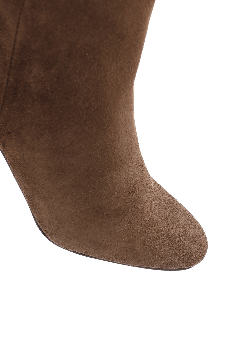 Women's Walnut Suede Leather Heeled Zipper Boots