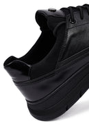 Men's Black Lace-Up Leather Casual Sneakers | Derimod