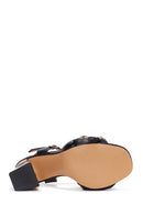 Women's Black Thick Heeled Sandals | Derimod