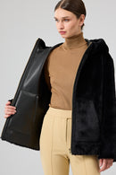 Gardena Women's Black Double-Sided Teddy Coat | Derimod