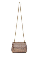 Women's Bronze Long Strap Stone Mini Clutch Evening Bag | Derimod