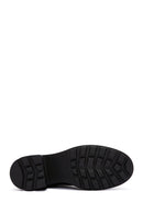 Women's Black Zippered Thick Heeled Leather Boots | Derimod