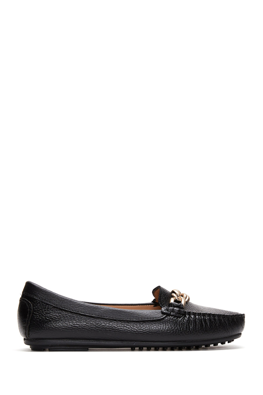 
Women's Black Buckle Detailed Leather Casual Loafer
 24SFD2909FT | Derimod