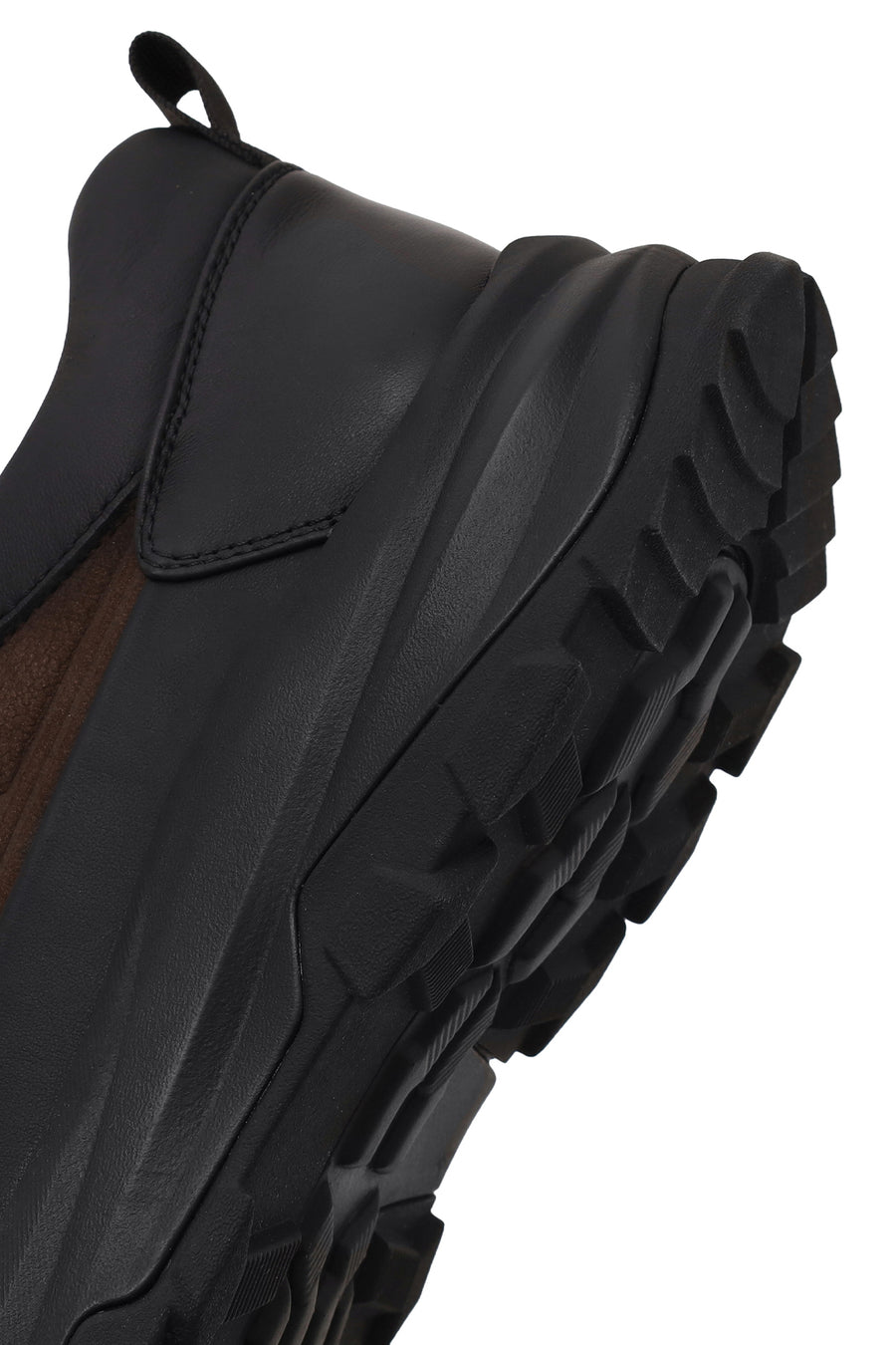 Male Brown Lace-Up Thick-Soled Leather Casual Sneaker