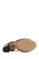 Women's Black Ankle Strap Thick Heeled Sandals | Derimod
