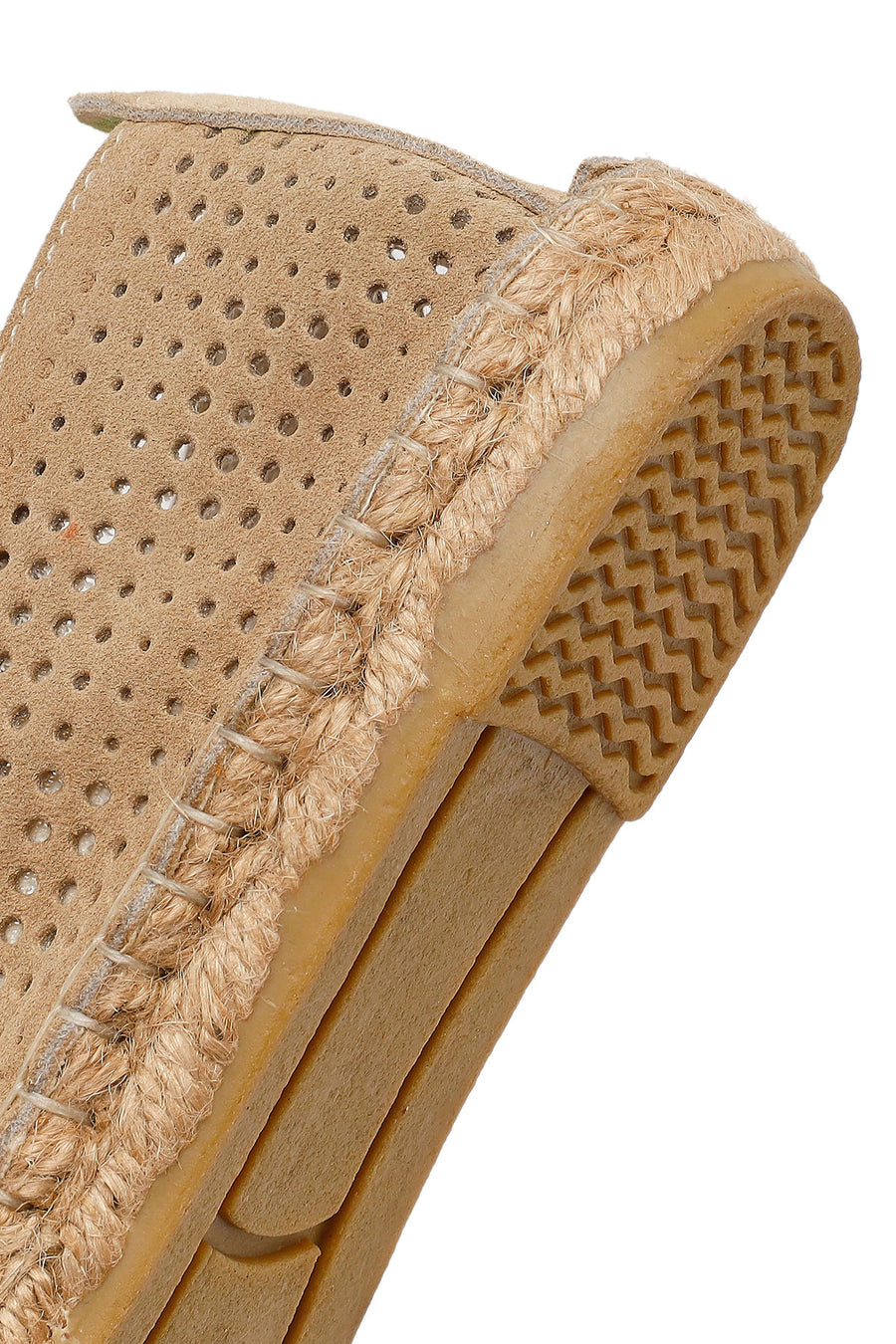 Women's Beige Patterned Suede Leather Espadrilles