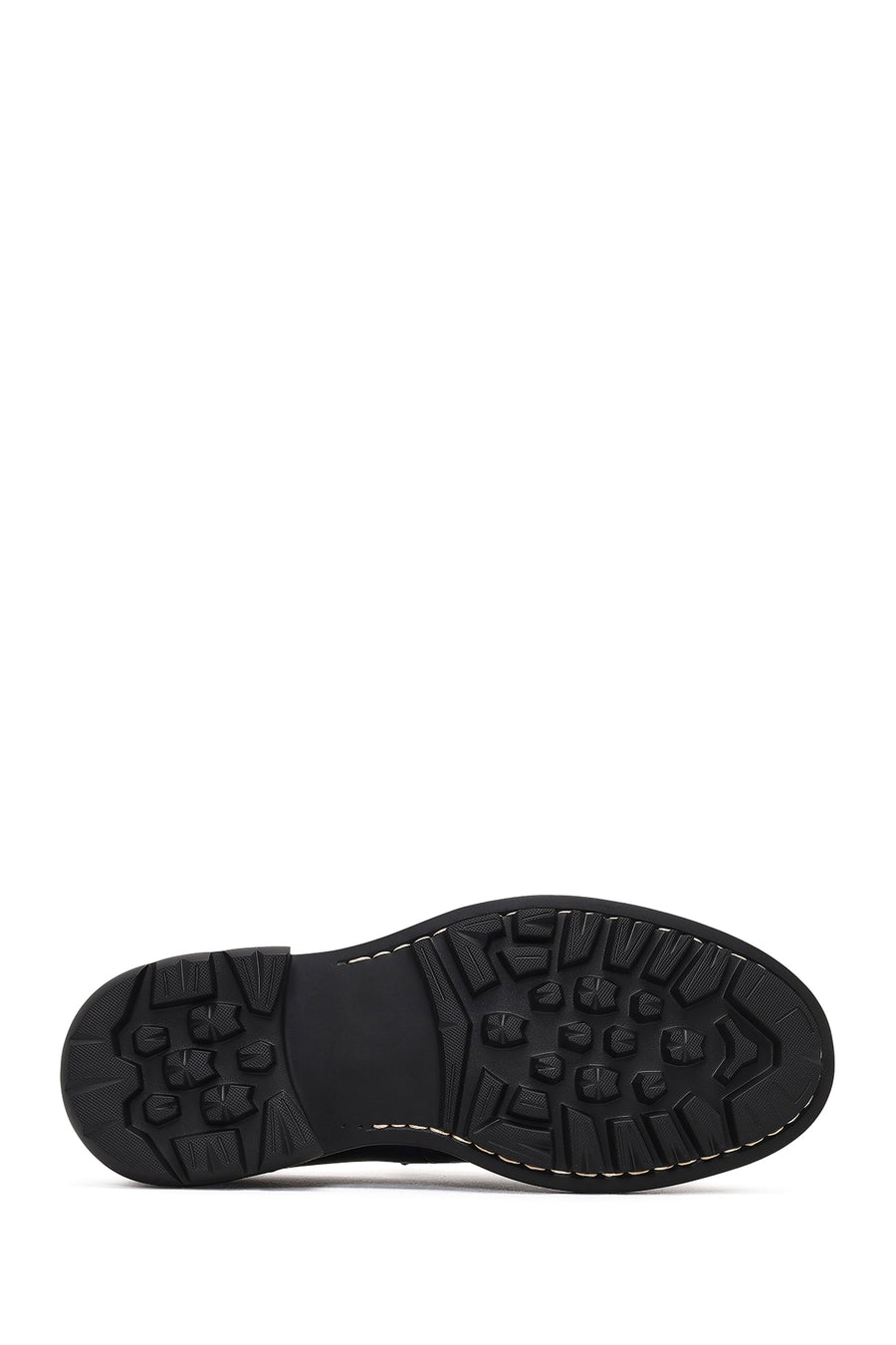 Men's Black Buckled Thick-Soled Leather Loafer