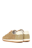 Women's Beige Lace-Up Suede Leather Sneaker | Derimod
