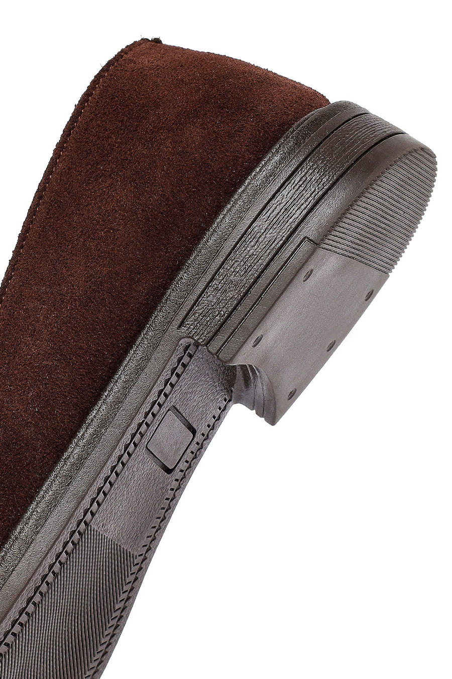 Woman Brown Buckled Suede Loafer