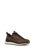 Geox Men's Brown U Spherica Active Lace-Up Waterproof Leather Sneaker | Derimod