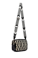 Women's Black Long Strap Patterned Crossbody Bag | Derimod