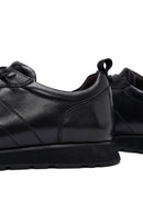 Men's Black Lace-Up Leather Casual Sneakers | Derimod