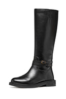 Geox Women Black D Serılda A - Smo.Lea Zippered Leather Boot | Derimod