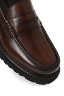 Erkek Kahverengi Deri Casual Loafer | Derimod