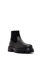 Men's Black Thick Soled Leather Boots | Derimod