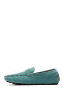 Men's Blue Suede Leather Casual Loafer | Derimod