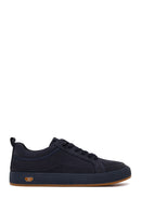 Erkek Lacivert Bağcıklı Nubuk Deri Sneaker | Derimod