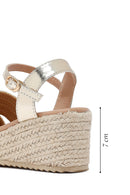 Women's Cream Ankle Buckle Wedge Heel Espadrille Sandals | Derimod