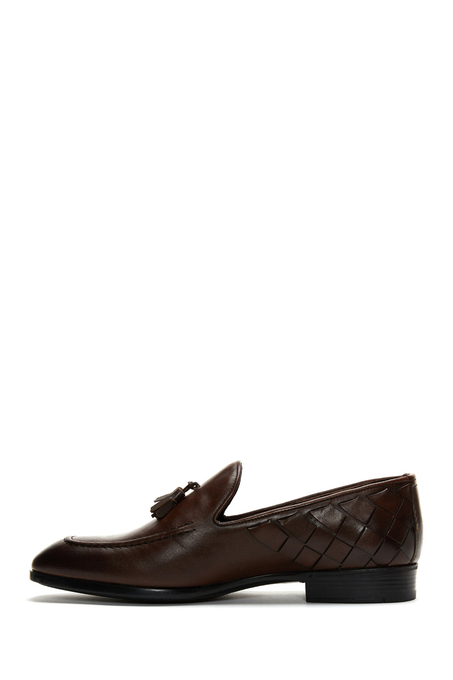 Men's Leather Knit Detailed Classic Loafer