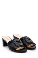 Women's Leather Heeled Slippers | Derimod