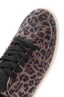 Women's Purple Lace-Up Patterned Suede Leather Sneakers | Derimod