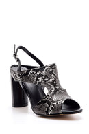 Women's Snakeskin Patterned Heeled Shoes | Derimod