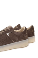 Woman Mink Lace-Up Suede Leather Sneaker | Derimod
