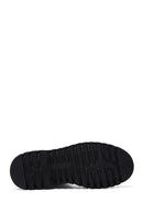 Women's Black Leather Flat Boots | Derimod