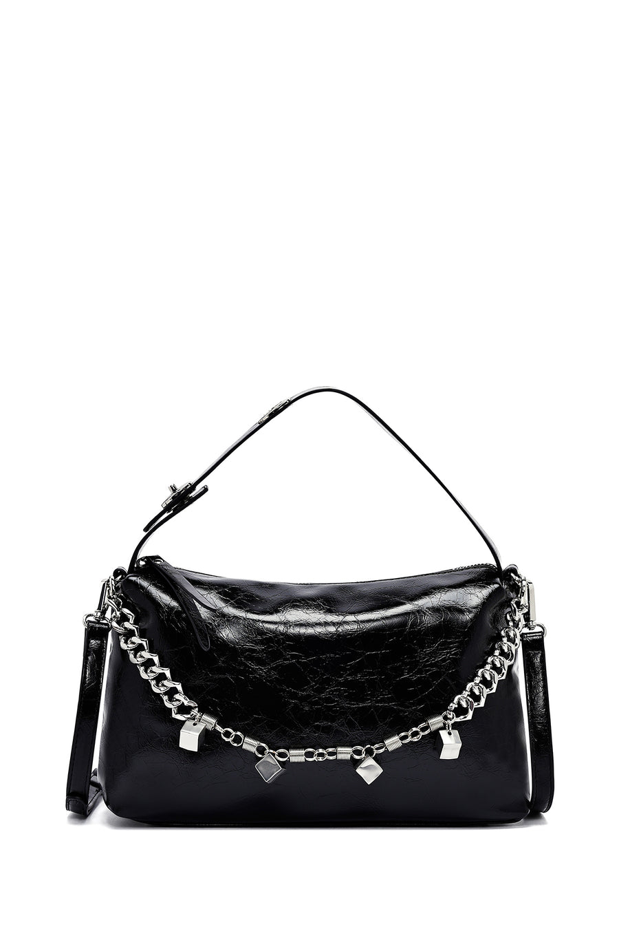 Women's Black Long Strap Chain Detailed Shoulder Bag 25SBD250718 | Derimod