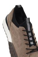 Men's Beige Thick Sole Lace Up Leather Casual Sneaker | Derimod