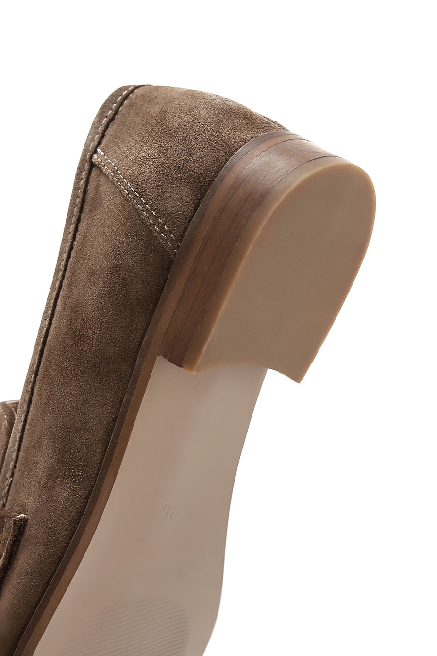 Women's Brown Buckle Detail Suede Leather Loafer