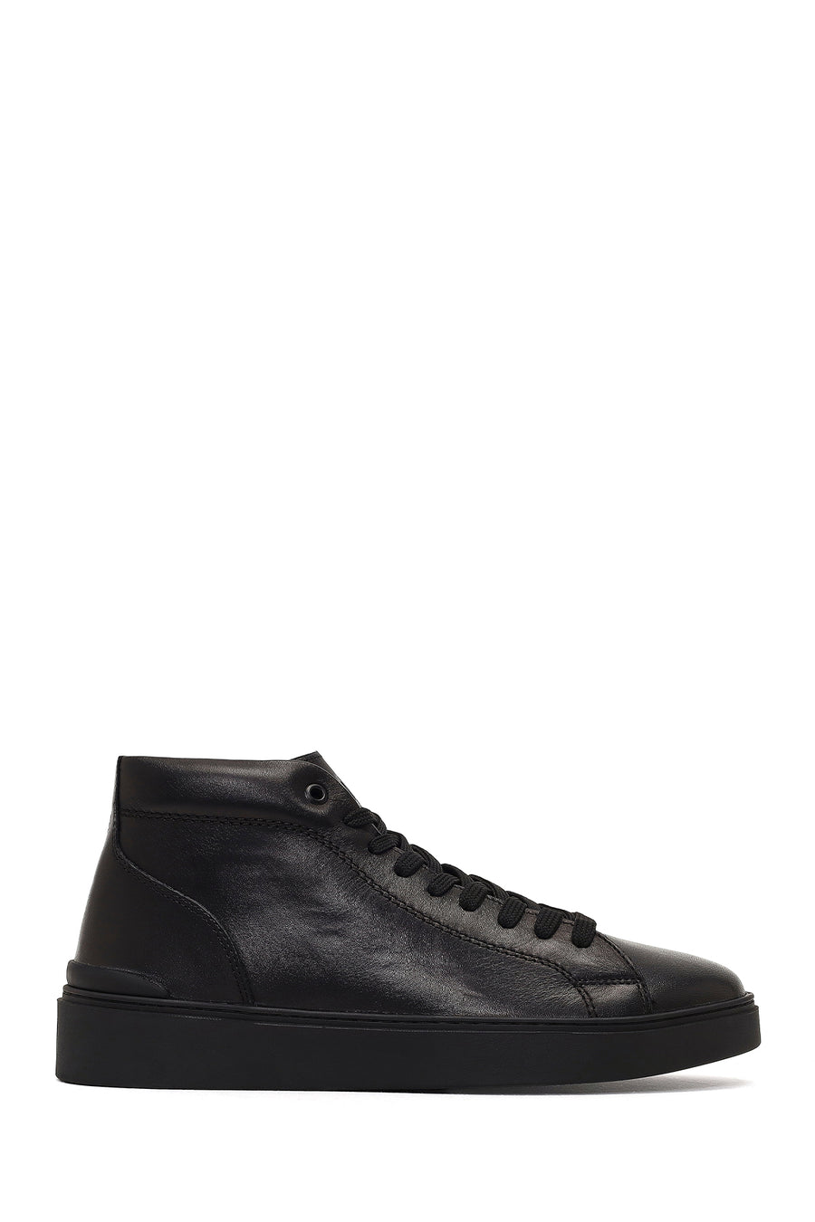 Men's Black Zippered Thick-Soled Leather Sports Boots 25WFD707118 | Derimod