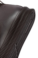 Male Brown Lace-Up Zip Closure Leather Sport Boots | Derimod