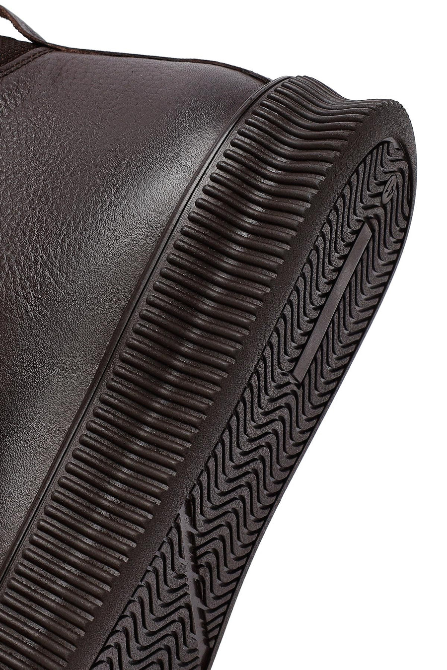 Male Brown Lace-Up Zip Closure Leather Sport Boots