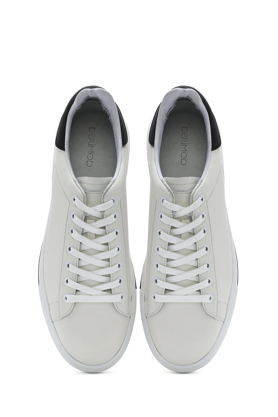 Men's White Lace-up Leather Sneaker