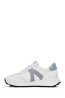 Women's White Lace-Up Leather Sneaker | Derimod