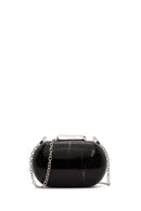 Women's Gray Long Chain Strap Mini Box Clutch Bag | Derimod