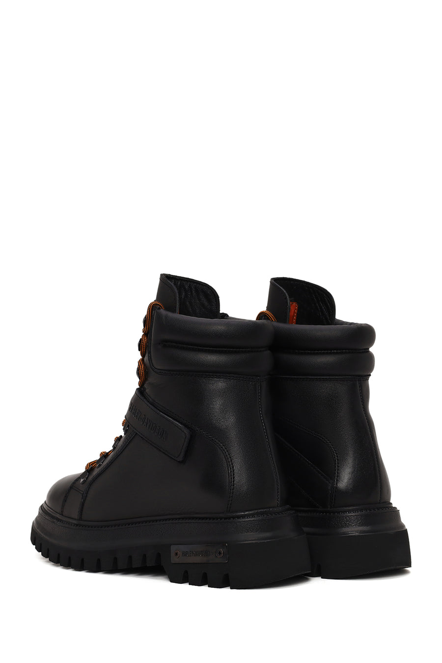 Harley Davidson Woman Black Angelhard Lace-Up Leather Combat Boots