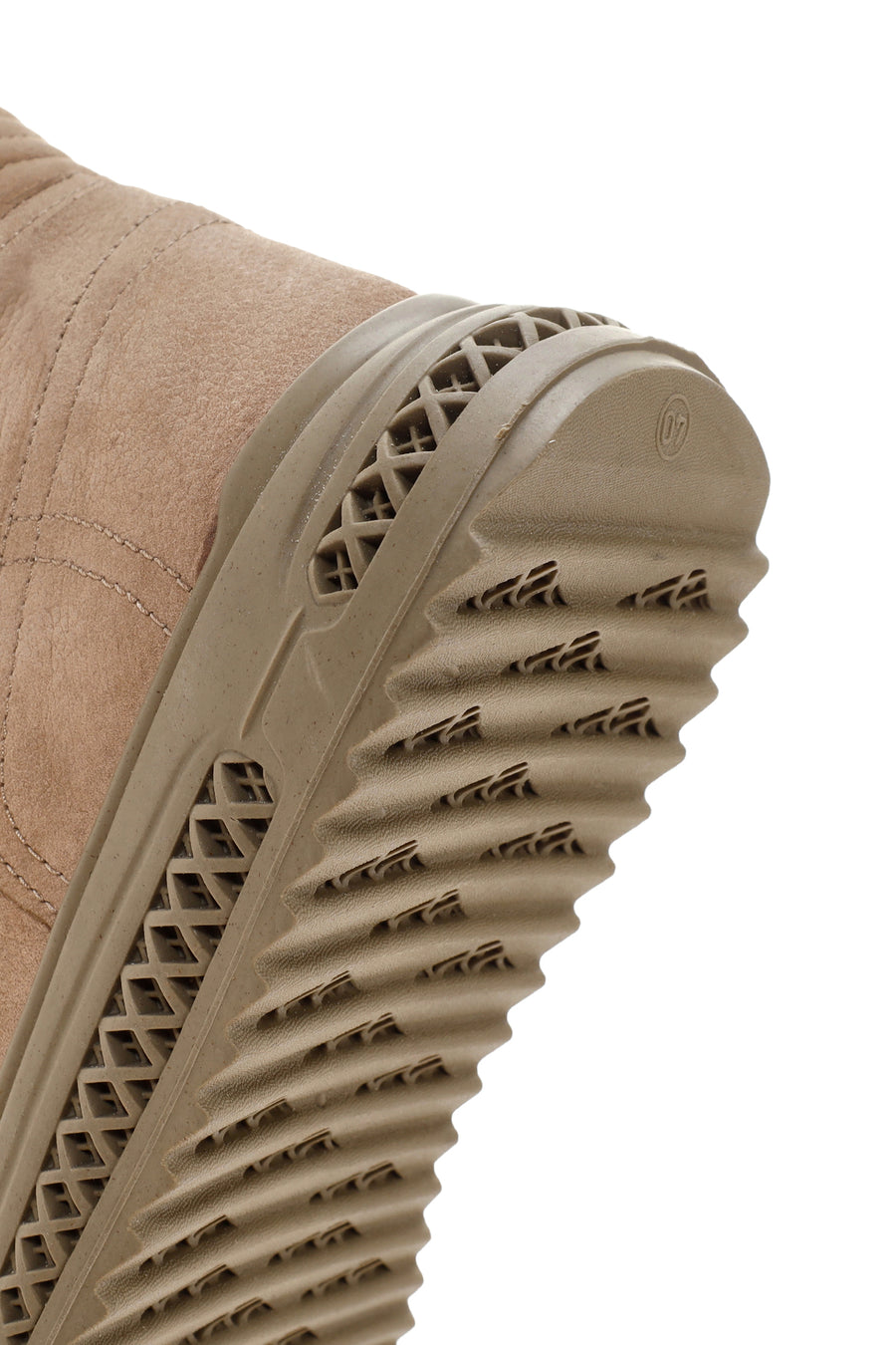 Men's Beige Double Zipper Nubuck Leather Casual Boots