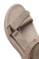 Derimod Zero Male Beige Strapped Fabric Sandals | Derimod