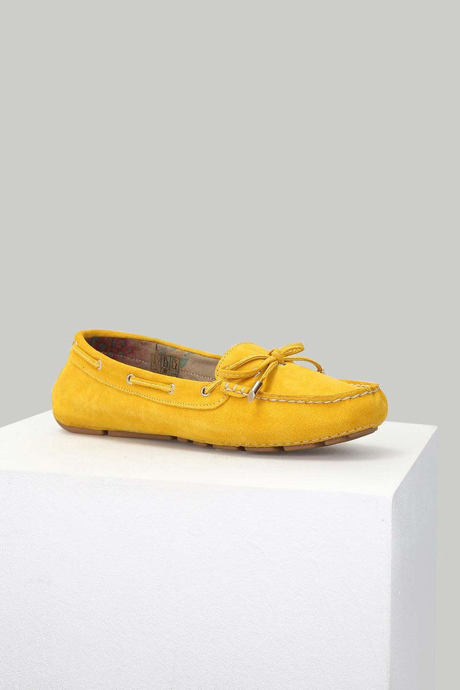 Suede Yellow Women's Leather Loafer 18SFD280510 | Derimod