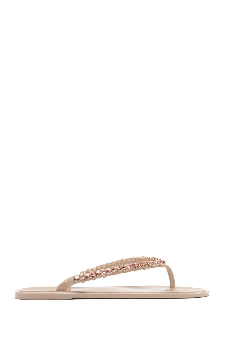Women's Beige Flip Flops with Stones Jelly Slippers 25SFE4916PV | Derimod