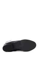 Women's Black Thick Short Heel Patent Leather Boot | Derimod