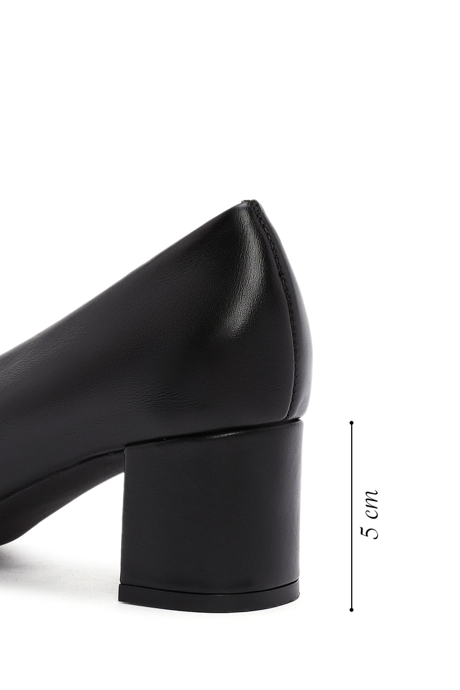 Derimod Gritti Women's Black Thick Heeled Leather Shoes