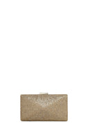 Women's Gold Long Strap Stone Mini Clutch Bag | Derimod