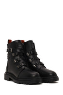 Harley Davidson Woman Black Camiel Zip Closure Leather Boots | Derimod
