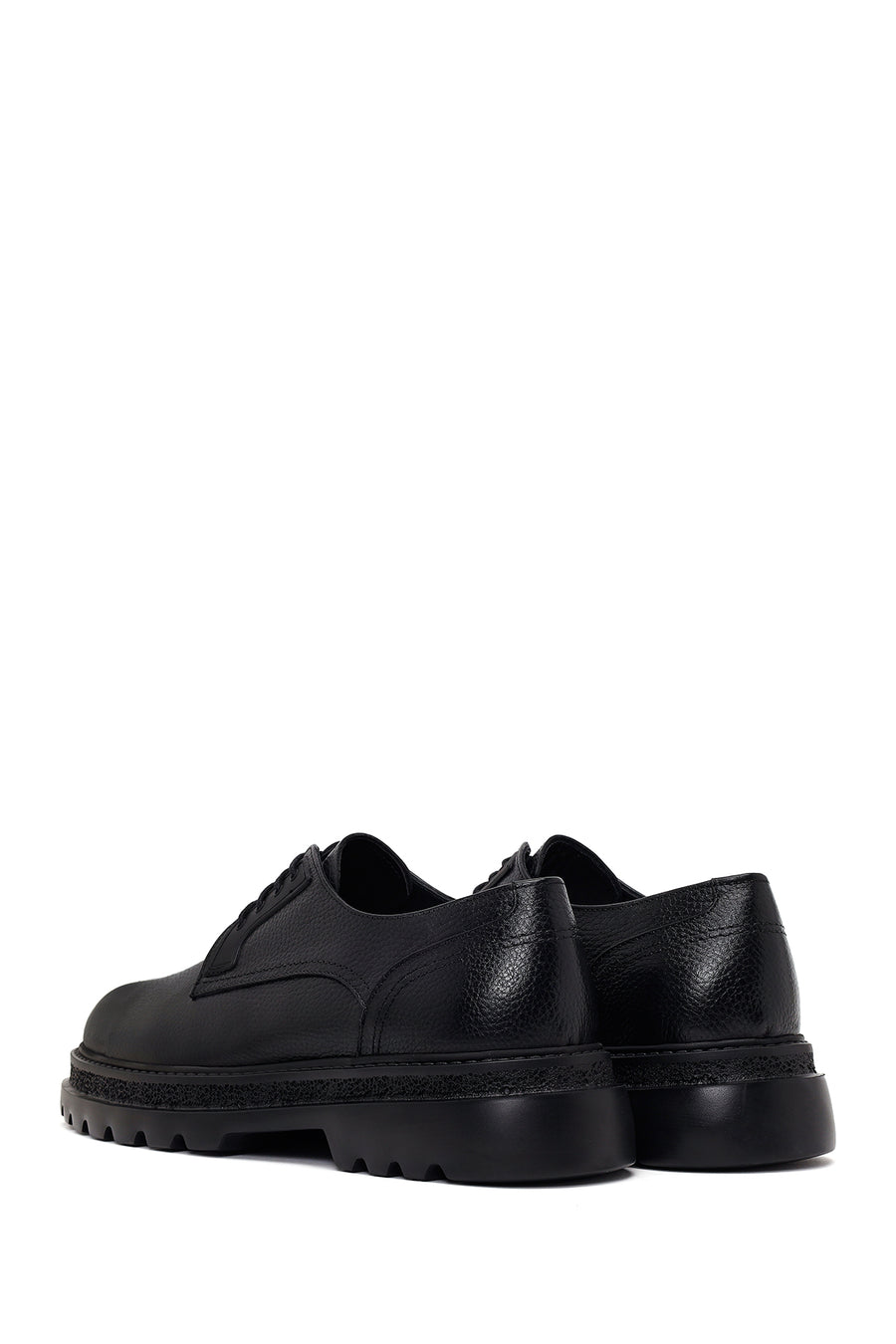 Male Black Lace-Up Leather Casual Shoes