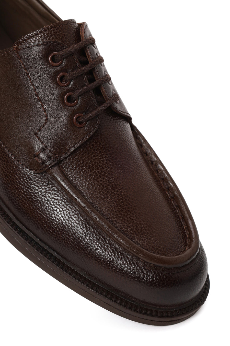 Male Brown Lace-up Thick-Soled Leather Casual Shoes