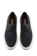 Men's Gray Suede Leather Casual Loafer | Derimod