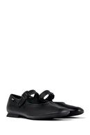 Camper Women's Black Casi Myra Leather Ballerinas | Derimod